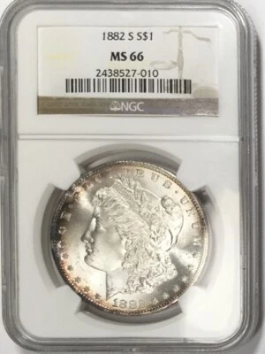 1882 S Morgan Dollar - NGC MS66 GEM - Beautiful Coin - Incredible Luster - Image 1 of 2