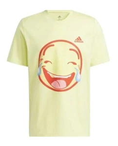Mens Adidas Emoji BM Tee 6 Big Mood Lime Yellow T-Shirt Tee / HL0114 / ALL SIZES - Picture 1 of 3