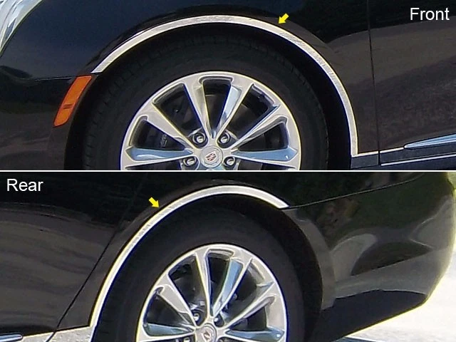 Fits Cadillac XTS 13-17 Stainless Polished Chrome Tape On Fender Trim Moldings - Image 1 of 1