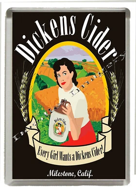 Dickens Cider - Jumbo Fridge Magnet 90 x 60mm