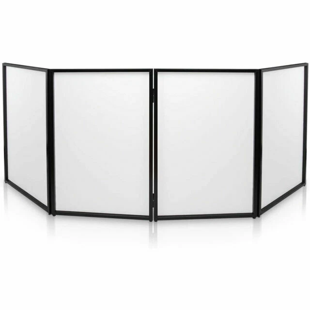 Pyle PDJFAC10 DJ Booth Foldable Cover Screen - White