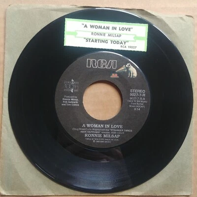 RONNIE MILSAP A Woman In Love 45 7" COUNTRY Vinyl Record Records 1989 - Image 1 of 2