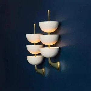 Apliques raros italianos Stilnovo mediados de siglo par de luces de pared lámparas accesorio - Imagen 1 de 8