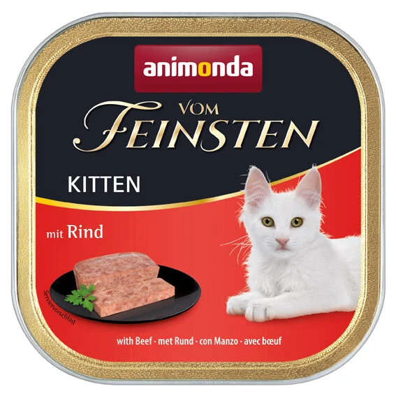 animonda Vom Feinsten Kitten mit Rind 32x 100 g Katzenfutter Nassfutter - Bild 1 von 1