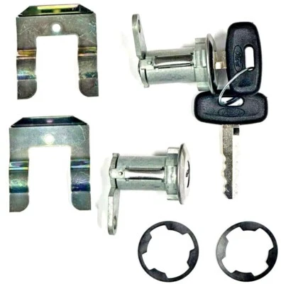 NUEVO PAR DE LLAVES DE CERRADURA DE PUERTA MERCURY CILINDRO CON LLAVE CON LOGOTIPO OVALADO FORD GOMA DURA Foto 1 de 3