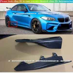 Carbon Fiber Side Skirt Winglets Splitter Lips 2pcs For BMW 2-Series MP F87 M2 - Picture 1 of 10