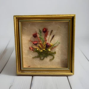 Vintage Miniature Framed Dried Flowers Handmade Tirol Austria - Picture 1 of 4