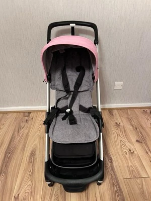 Bugaboo Ant Lightweight Pram cabin/travel stroller Grey/Pink with footrest - Image 1 of 4