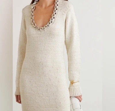 Vestido midi de punto adornado con cadena BOTTEGA VENETA - NUEVO con etiqueta. Talla XS (AU 6/8) Foto 1 de 4
