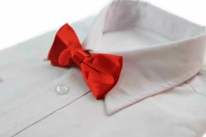 Boys Red Matching Bow Tie + Suspender Set Kids Unisex Dress Up Wedding New Style - Picture 1 of 4