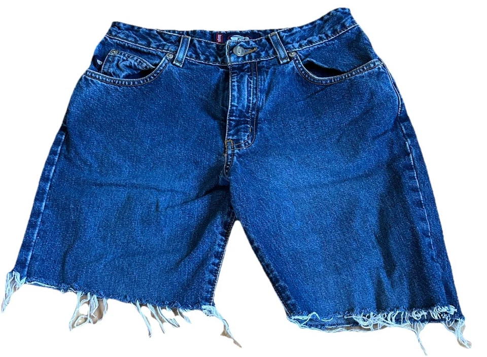 Vintage 90s Bongo Jean Junior Shorts, Dark Wash Cutoffs 100% Cotton, Size 5 - Image 1 of 4