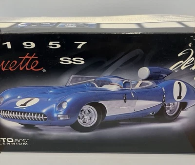 1957 Chevrolet Corvette SS Concept Blue Race Car Sebring 1/8 Autoart Millennium - Image 1 of 4