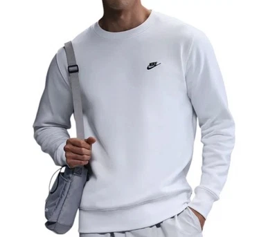 Sudadera Nike Club polar cuello redondo blanca BV2662-100 para hombre talla L Foto 1 de 3