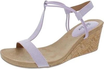 Style & Co. Womens Mulan Wedge Sandals T-Strap Open Toe Purple Size 10 - Image 1 of 4