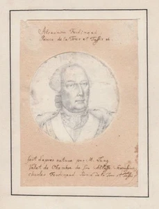 ALEXANDER FERDINAND von THURN und TAXIS. Zeichnung von M. Lang, signiert, 1750 - Picture 1 of 1