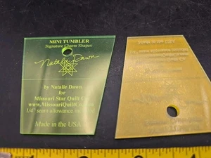 Quilting Ruler. 2 Mini Tumbler Signature Charm Shapes - Picture 1 of 2