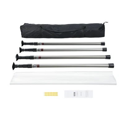 NEW⚡Dust Barrier Poles,Carry Bag,10 Ft Poles with 4 Telescoping Poles,and 32.8x1 - Image 1 of 4