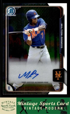 2015 Bowman Chrome - Milton Ramos - Auto #BCAP-MRA NY Mets - Image 1 of 2