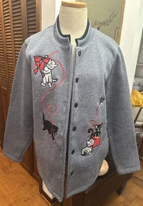 Blair Ladies Christmas Fleece Cardigans With Cats & Bows Small - Picture 1 of 6