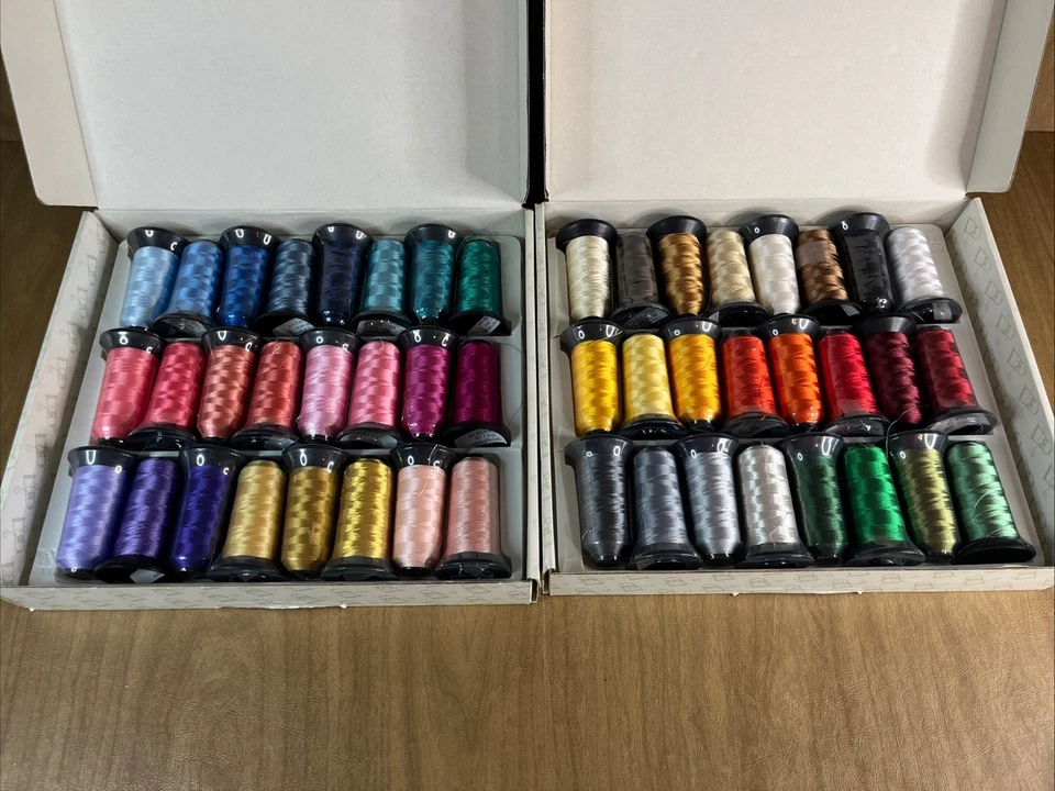48 Cones Of 1000 Meters Polyester Machine Embroidery Thread Fu Fu’s Starter Kit - Image 1 of 4