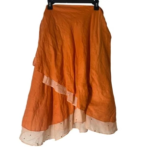 Markenlos Orange Fairy True Wickel Midirock Damen Einheitsgröße Boho Vintage skurril - Bild 1 von 10