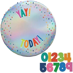 Amscan "Add-An-Age Yay! Today!" Birthday Badge, Multicolor, 15 Cm Diameter - Picture 1 of 12