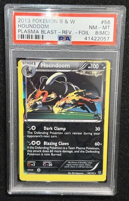 PSA 8(MC) 2013 Pokémon B & W Houndoom Plasma Blast -Rev. Foil #56 POP 1 Rare - Image 1 of 2