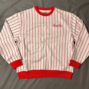 Bogey Boys Golf Crew Neck Sweatshirt Mens Sz Large Red Pinstripe Oversized NEW - Picture 1 of 8