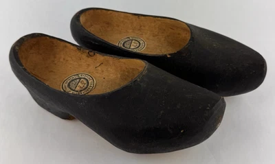 Zuecos de madera vintage zapatos Ryfylke zueco etiqueta original años 60 madera negro Noruega Foto 1 de 4