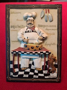Bistro Kitchen Art Artistic Original Italy Italian Chef Resin Cafe Italy - Picture 1 of 5