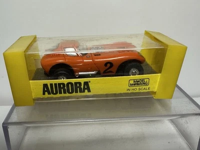 Aurora Vintage CHEETAH ORANGE W/CASE 1960’s  NEAR MINT HO Slot Car RUNS ! - Image 1 of 4