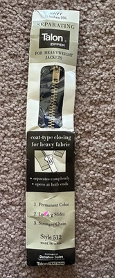 Vintage Talon Separating Zipper Navy 18" For Heavy Jackets Sports or Kids Wear - Image 1 of 4