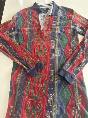 Vintage Ralph Lauren Chaps Rugby Polo Shirt Aztec Western Long Sleeve Size L - Image 1 of 4