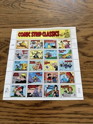 1995 Comic Strip Classics US Postage Stamps (20) Unused, Full Sheet (Read) - Image 1 of 4