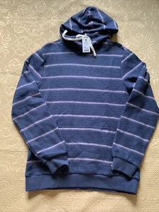 NEW Marine Layer Fleece Out Soft Hoodie Blue Nights Striped Beach S Surf 2022 - Picture 1 of 9