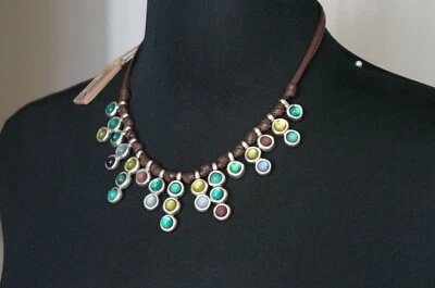 Nuevo con etiquetas Collar con declaración de babero UNO DE 50 plata colorido cristal de Murano CALIFORNICATION Foto 1 de 4