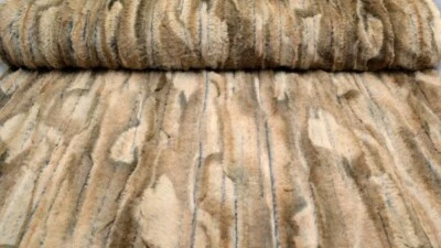 Kuschel Kunstfell in Braun Fellimitat sandiges Tierfell Imitat Fellstoff braun - Bild 1 von 4