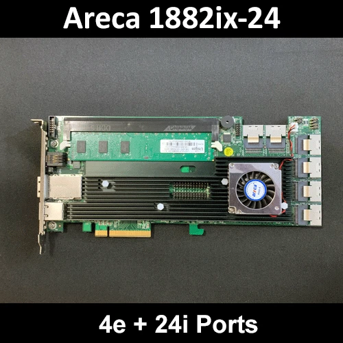 Areca ARC-1882IX-24 4GB Cache PCIe 3.0 x8 | 4e + 24i Ports  SAS/SATA RAID Card - Image 1 of 1