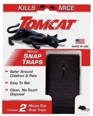 Tomcat Mouse Trampa a Presión Pequeña para Ratones SIN TACTO Seguro para Mascotas y Niños 2pk Foto 1 de 4