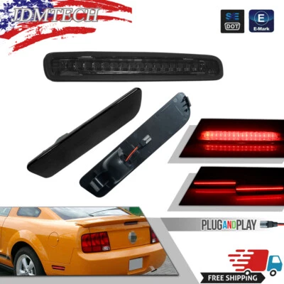 Tercera luz de freno LED 3RD roja para Ford Mustang 05-09 + luces de señalización laterales traseras 3X Foto 1 de 4