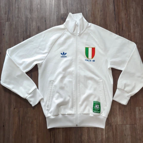Adidas Italia 1982 Official Tracktop Jacket World Cup Series Sz S White Cover