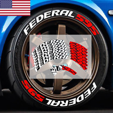 FEDERAL 595 Permanent Tire Letters Sticker 1.38" Font Tall For 15"-24" Wheels