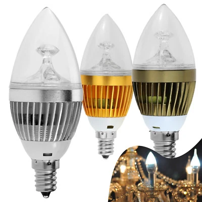 E12 E26 E27 110V LED Candle Lights 6W 8W 10W Dimmable Candelabra Chandelier Lamp - Image 1 of 4