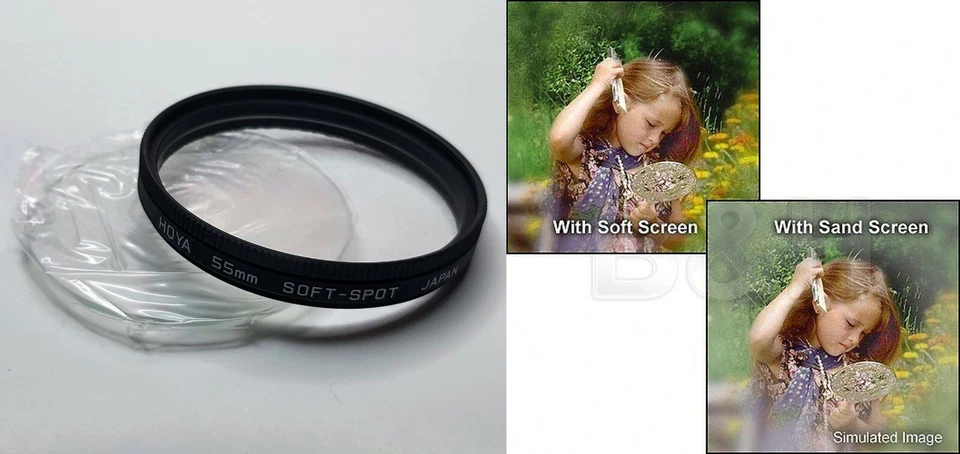 Hoya 55 mm Soft Spot Special Effect Glass Lens Filter Set Japan 55mm Sand Sandy - Image 1 of 4