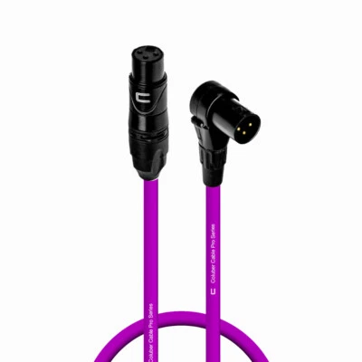 Cable de audio premium de micrófono equilibrado macho a ángulo recto XLR hembra de 3 pines Foto 1 de 4