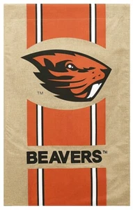 Oregon State Biber-Hausflagge-immergrün-Sackleinen doppelseitig-28”x44” - Bild 1 von 1