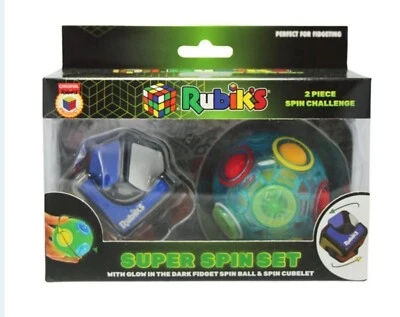 Rubiks Super Spin Set with Fidget Spin Ball + Spin Cubelet 2 piece set. New. - Image 1 of 3