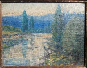 PLEIN AIR Painting AMERICAN IMPRESSIONIST Artist IMPASTO BRUSHWORK Old ca. 1920 - Picture 1 of 12