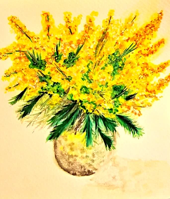 ramo de flores acuarela pintura original flores arte bodegón Foto 1 de 4