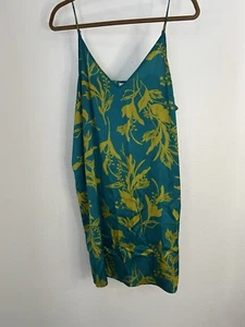 Stars Above Women's Satin Floral Print Sleepwear Night Dress Teal Size XL - Picture 1 of 7